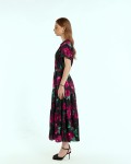 SIXDO G-Black Silk Flared Dress for Women